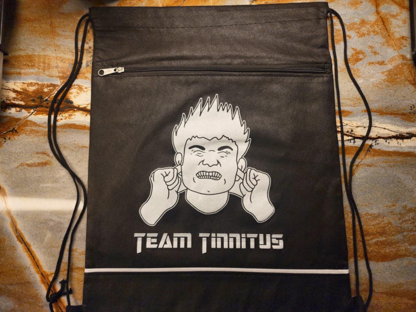 Team Tinnitus Drawstring Bag