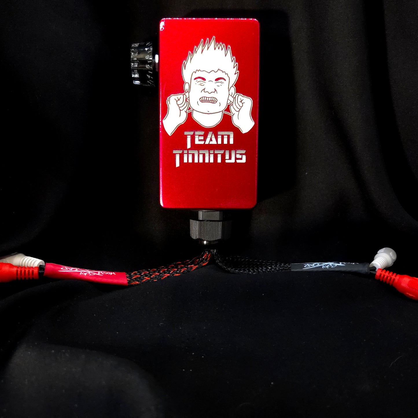 Candy Apple Red & Black Bass Knob