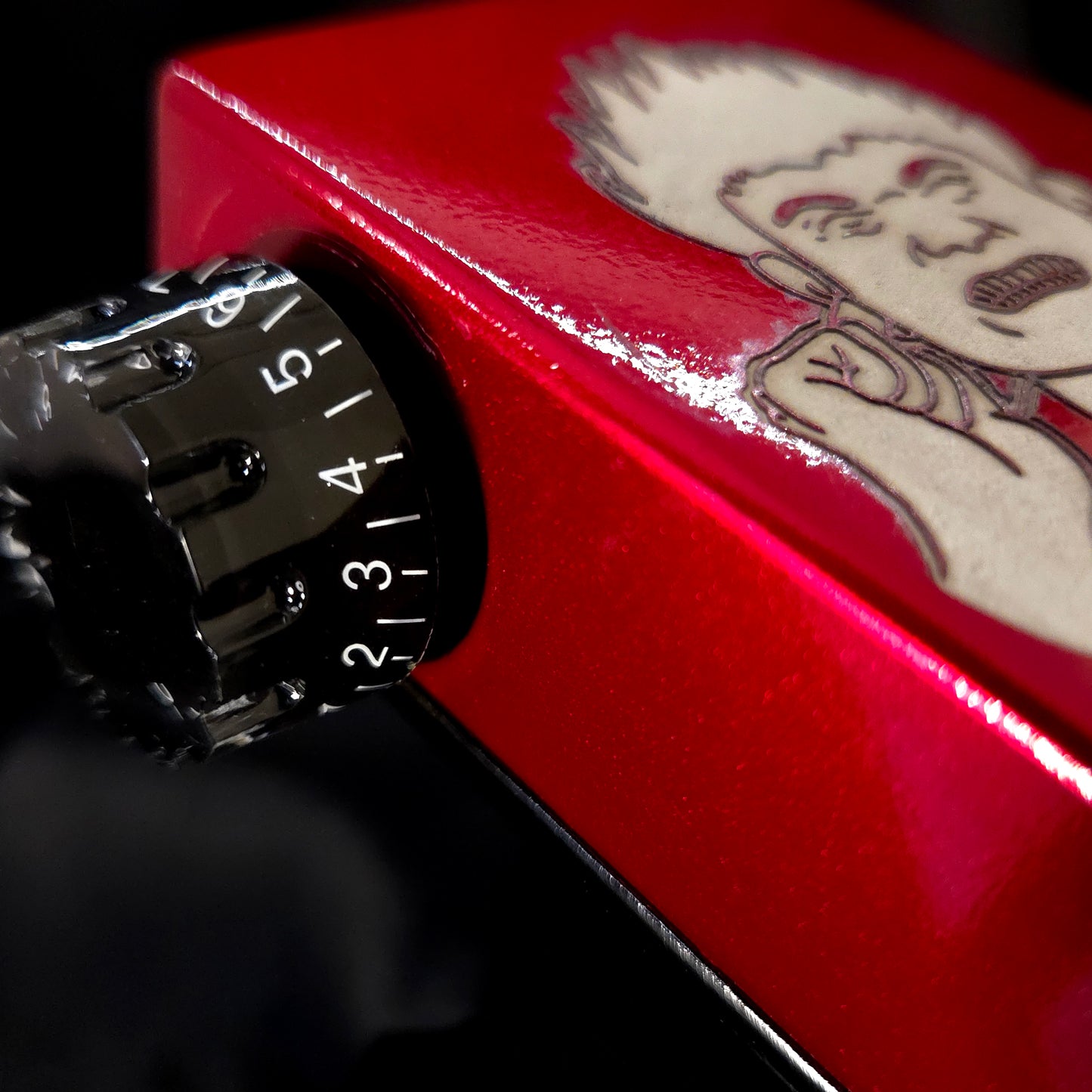 Candy Apple Red & Black Bass Knob