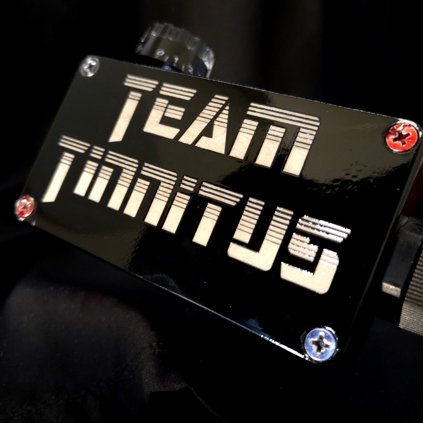 Candy Apple Red & Black Bass Knob