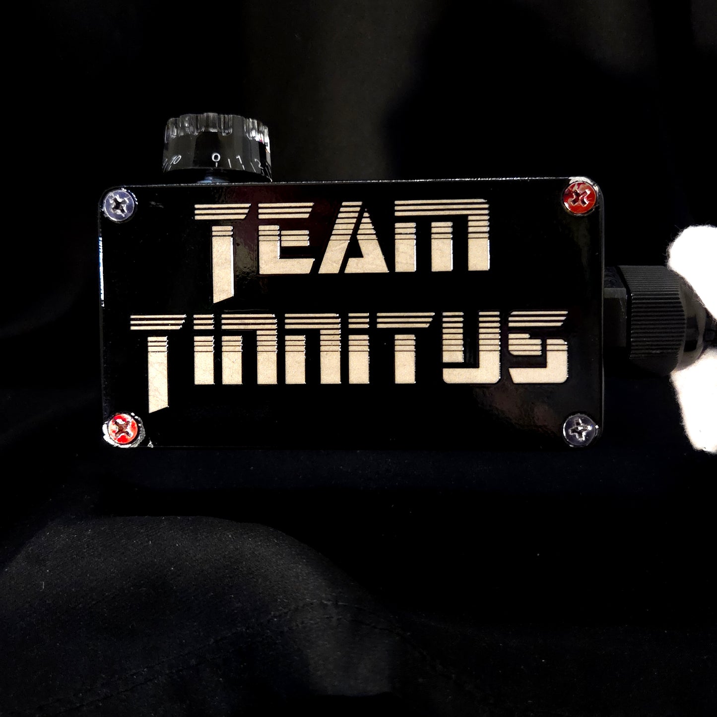 Candy Apple Red & Black Bass Knob