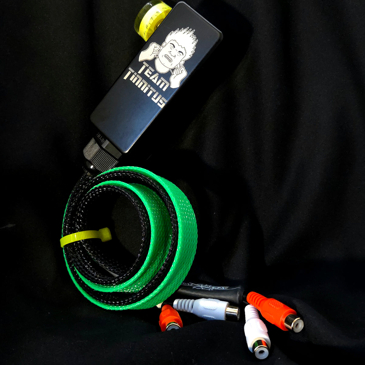 Matte Black and Lime Bass Knob