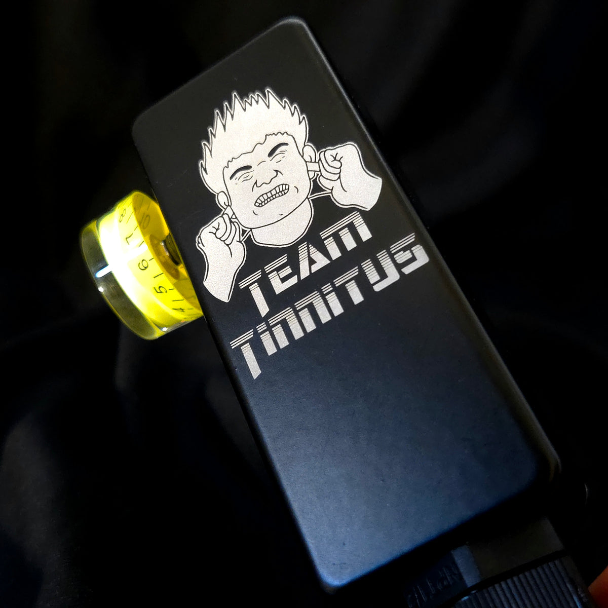 Matte Black and Lime Bass Knob