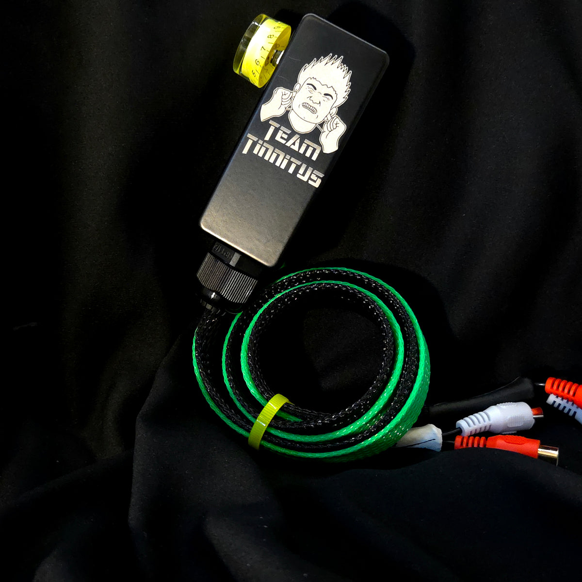 Matte Black and Lime Bass Knob